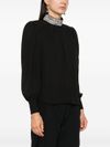 liu jo - Blusa nera a collo alto con strass - 4