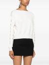 liu jo - White sweater with rhinestones. - 4