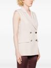 Gilet grigio doppiopetto con tasche