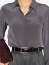 Semi-transparent grey silk shirt