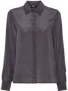 Semi-transparent grey silk shirt