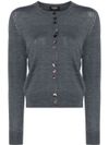 Gray wool cardigan with buttons