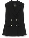 liu jo - Black double-breasted vest with pockets