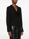 Draped black blouse