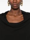 Draped black blouse