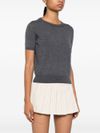 Wool sweater with short sleeves