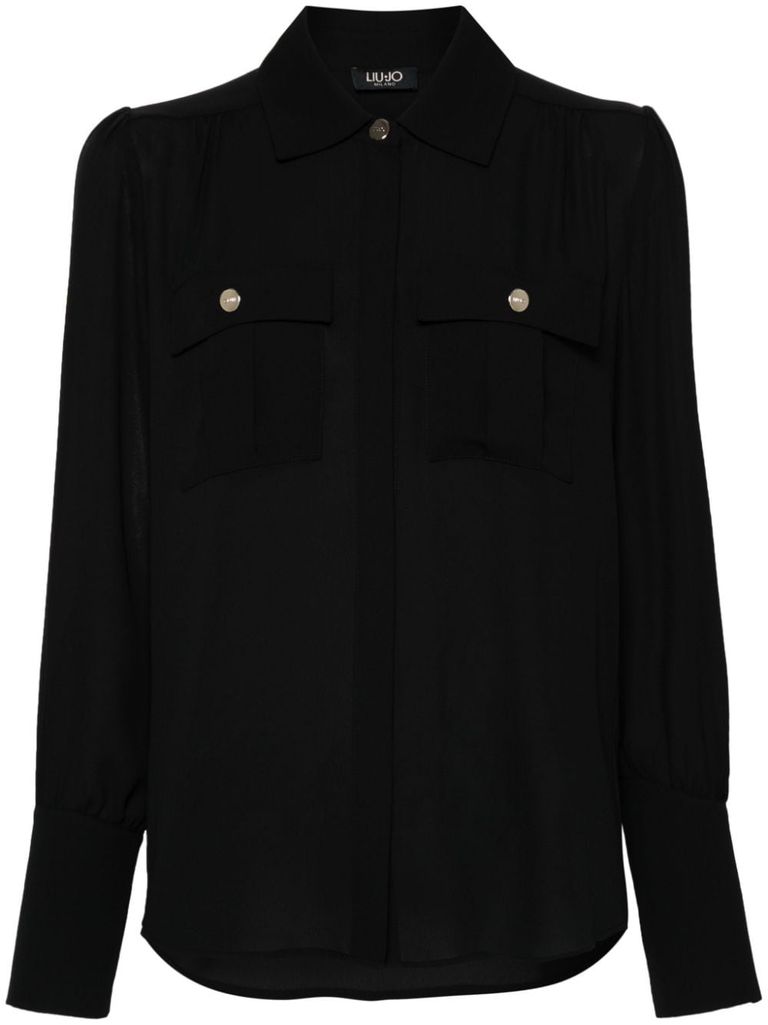 Shop Liu •jo Black Shirt With Pockets