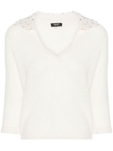 Alpaca sweater with rhinestones