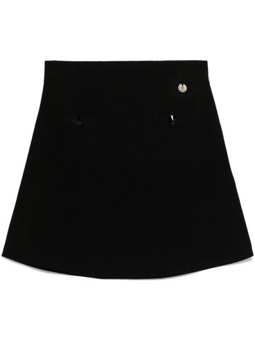 Black flared mini skirt