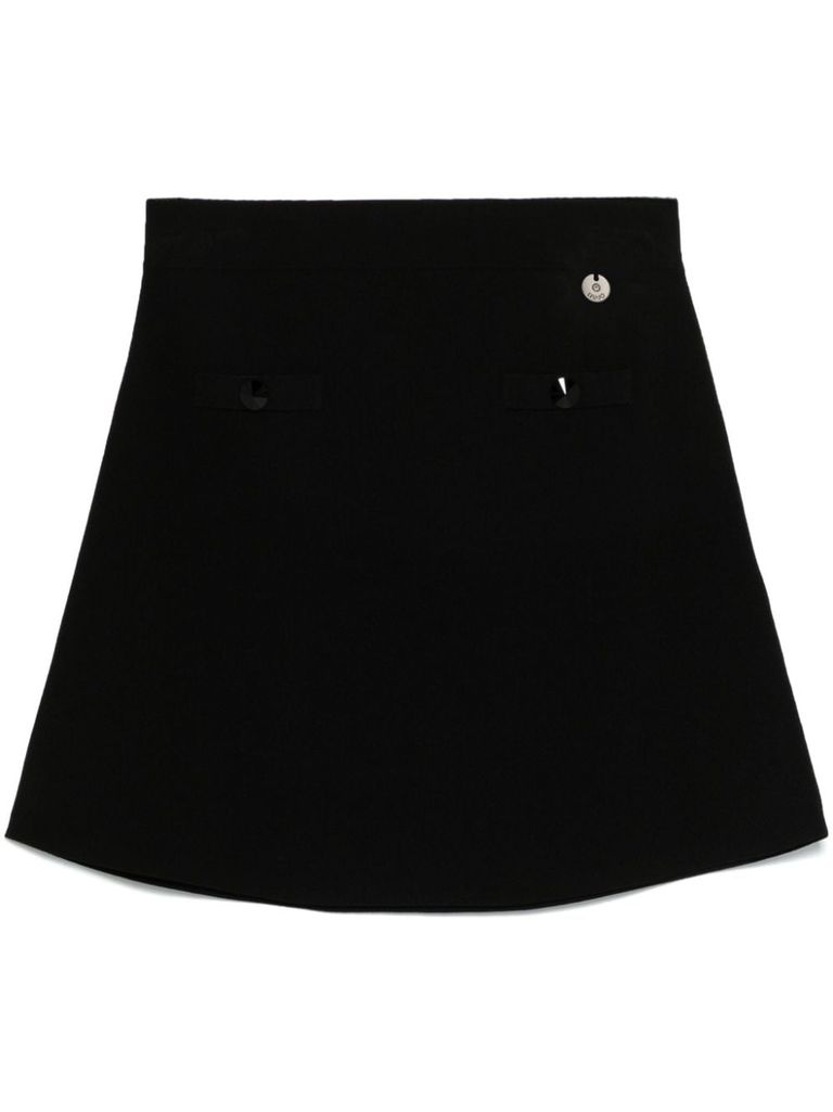 Shop Liu •jo Black Flared Mini Skirt