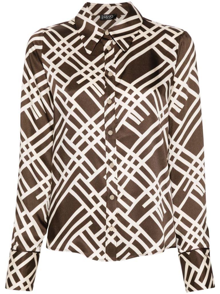 Shop Liu •jo Shirt With Brown Print