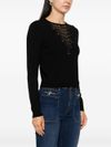 Openwork round-neck sweater.