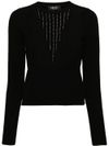 Openwork round-neck sweater.