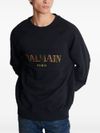 Crewneck cotton sweatshirt with logo