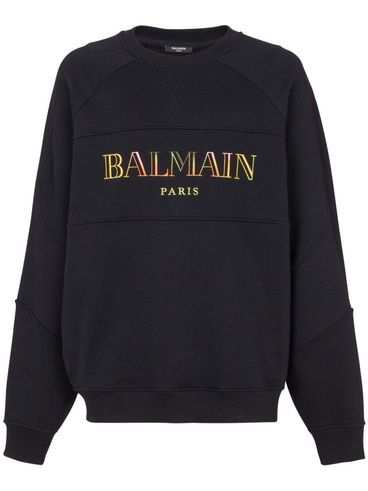 Crewneck cotton sweatshirt with logo