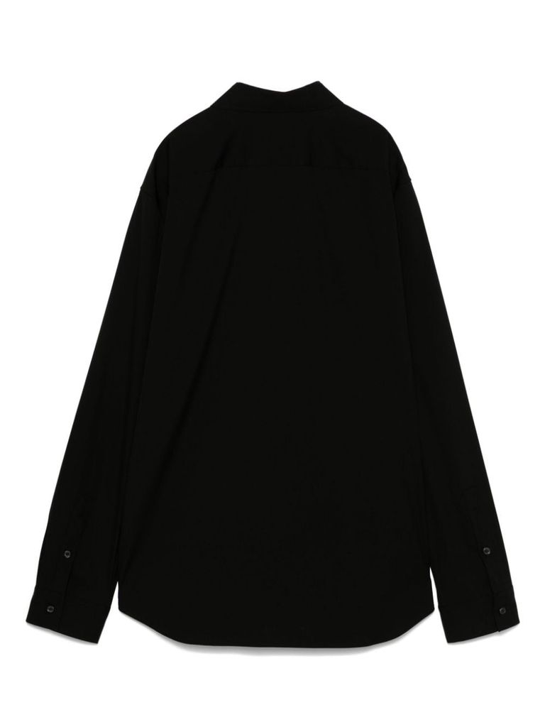 Shop Balmain Cotton Shirt With Mouth Print In Black