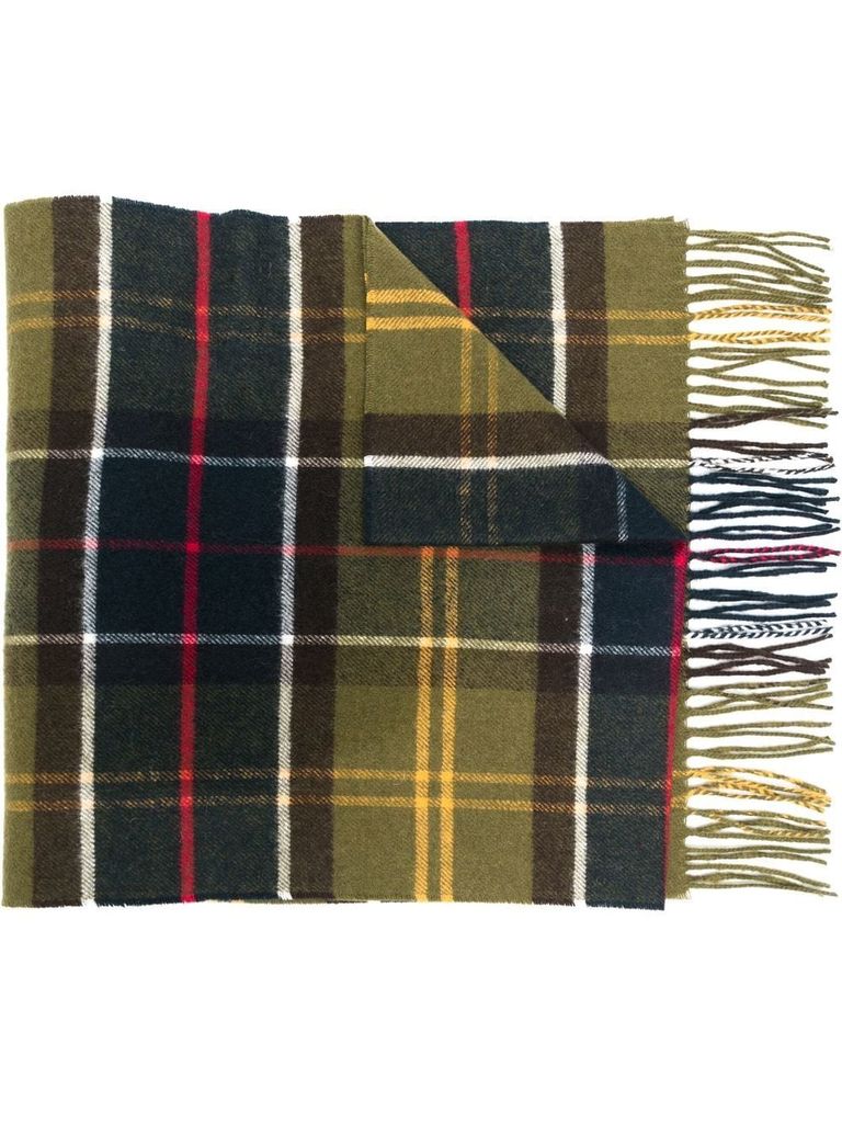 Shop Barbour Plaid Wool Blend Scarf In Multicolour