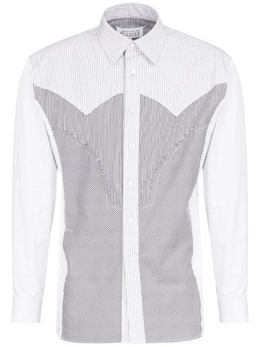 MAISON MARGIELA - Camicia in cotone con stampa a righe