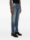 Medium-rise slim cotton jeans