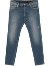 Medium-rise slim cotton jeans