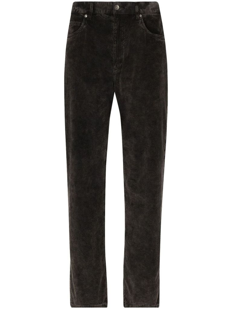 Shop Dolce & Gabbana Straight-leg Cotton Jeans In Black