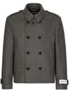 Short double-breasted wool coat