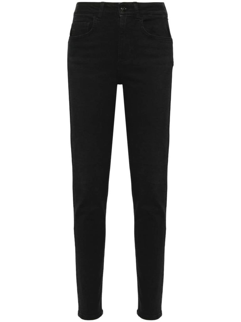 Shop Liu •jo Bottom Up Skinny Jeans In Black