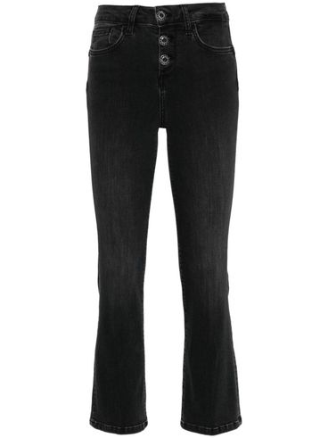 "Cropped flared cotton jeans"