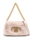 Borsa a spalla LaPuffy in pelliccia beige