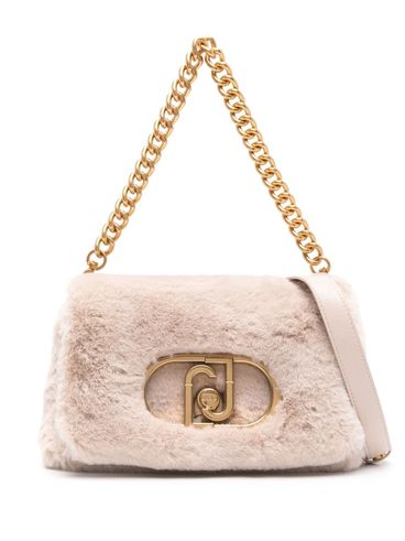 LaPuffy beige fur shoulder bag