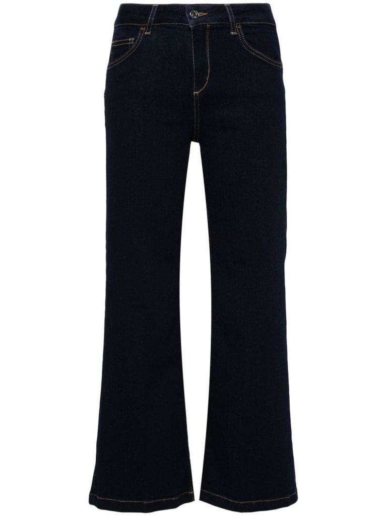 Shop Liu •jo Cotton Jeans With Elastic In Blue