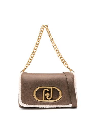 LIU JO - Borsa a spalla LaPuffy marrone con pelliccia