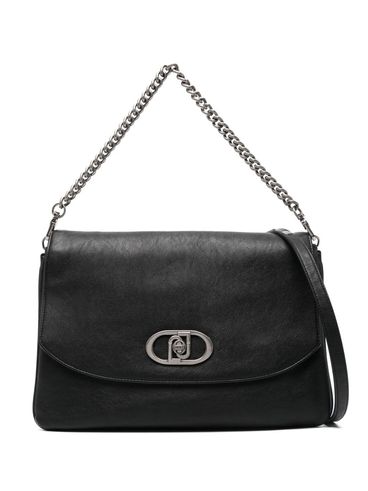 LIU JO - Faux leather shoulder bag with logo