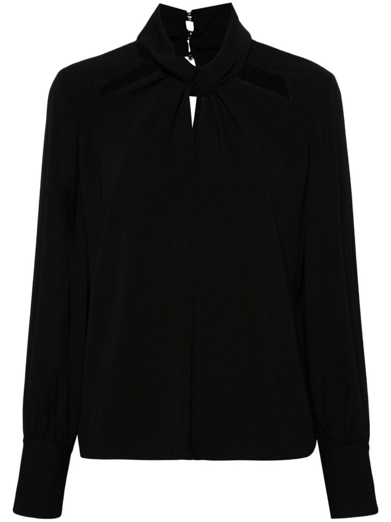 Shop Liu •jo Black Cut-out Blouse