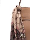 Borsa tote beige con foulard