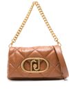 LaPuffy brown quilted shoulder bag