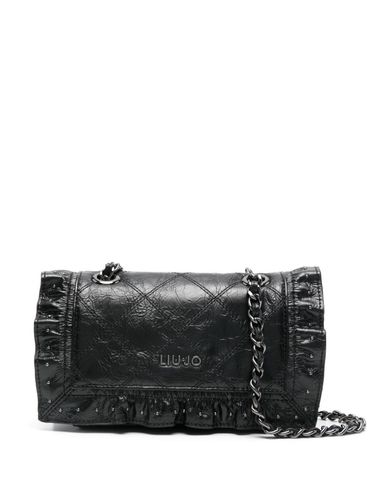 Faux leather crossbody bag with ruffles