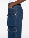 Wide-leg cotton jeans with pockets