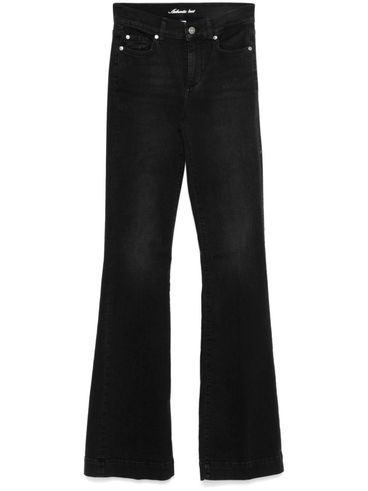 Stretch cotton jeans with rhinestones