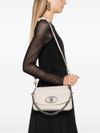 Faux leather shoulder bag with logo