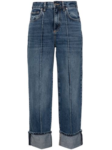 Jeans in cotone con risvolto