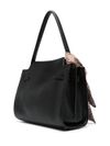 Black tote bag with scarf