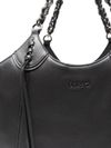 Faux leather handbag with logo