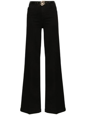 LIU JO - Flared cotton jeans with belt