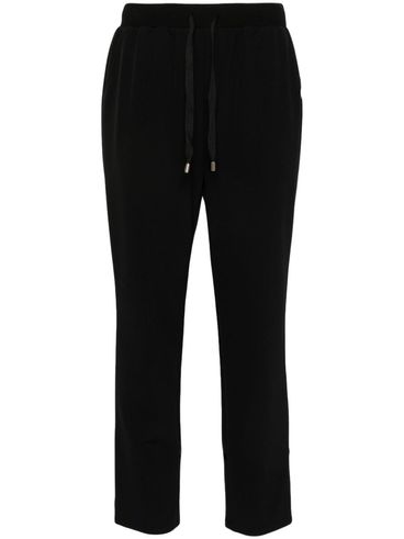 Black cropped stretch sports pants