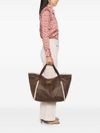 Faux leather tote bag with fur