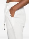 White cropped stretch sports pants