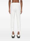 White cropped stretch sports pants