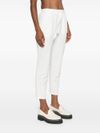 White cropped stretch sports pants