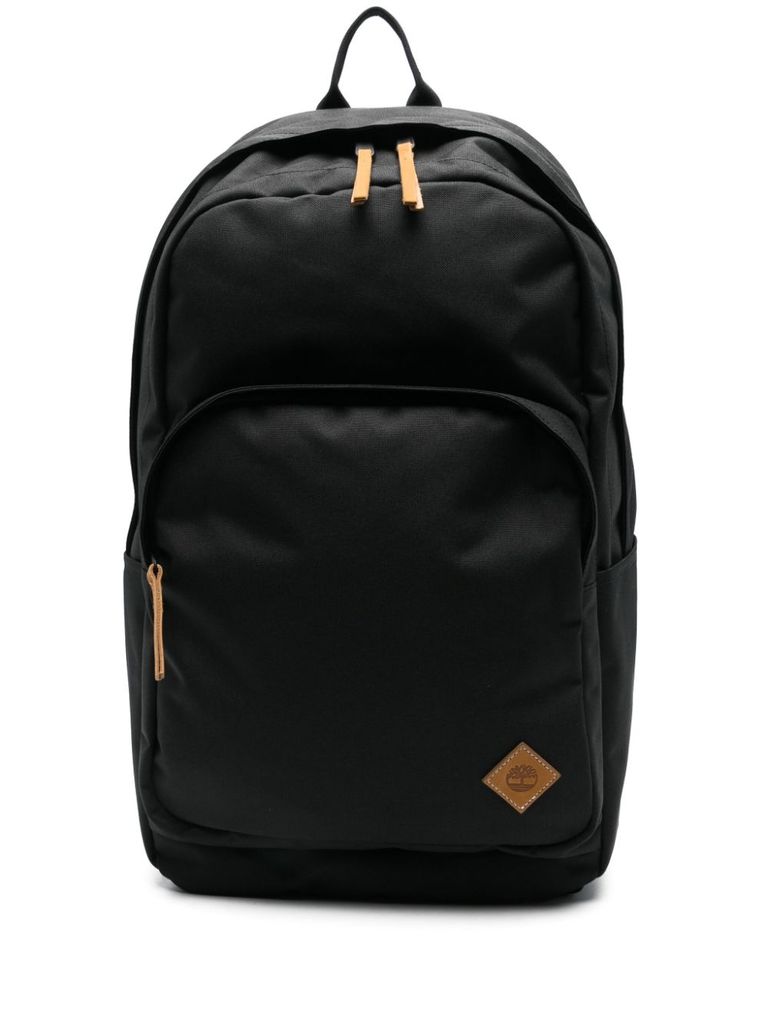 Shop Timberland Canvas Backpack With Logo Patch In Black